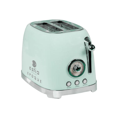 Tostapane 2 Fette Retrò Epoque Verde Menta 815W – Estia Home, 30,5x18x18,7cm
