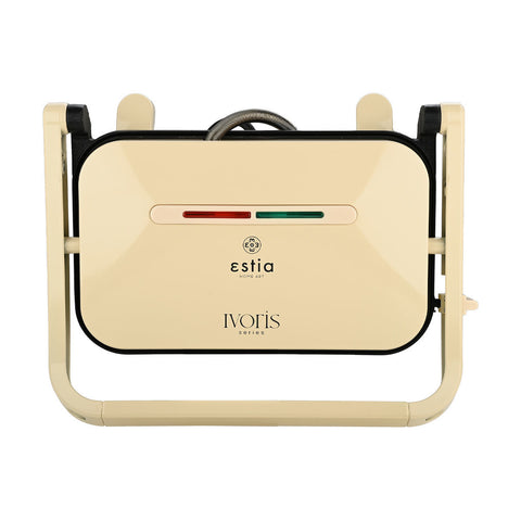 Tostapane a Piastra Ivoris Avorio Antiaderente 2 Fette 1300W – Estia Home, 32x26,6x11cm