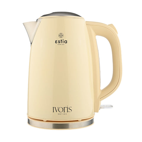 Bollitore Elettrico Ivoris Crema in Acciaio Inox 1,7L 2200W – Estia Home, 22,6x15,4x25cm