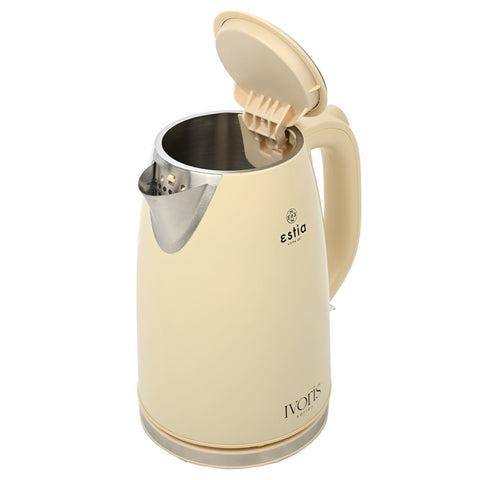 Bollitore Elettrico Ivoris Crema in Acciaio Inox 1,7L 2200W – Estia Home, 22,6x15,4x25cm