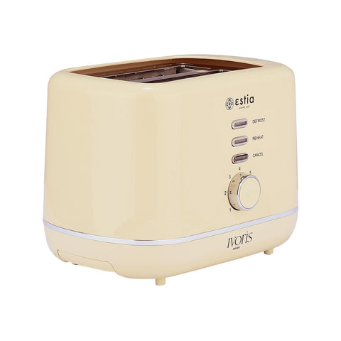 Tostapane 2 Fette Retrò Ivoris Crema 7 Livelli 850W – Estia Home, 28,2x18,4x19cm