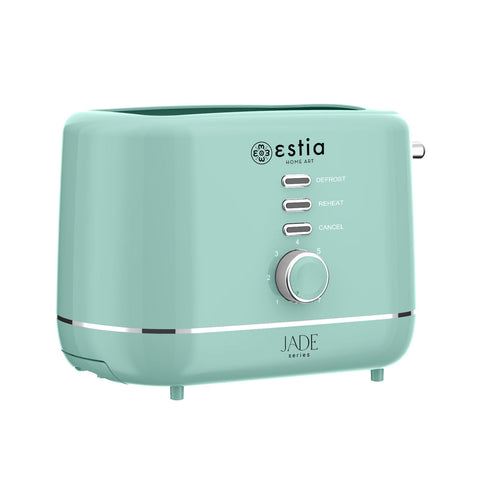 Tostapane 2 Fette Retrò Jade Series Verde Giada 850W – Estia Home, 28,2x18,4x19cm