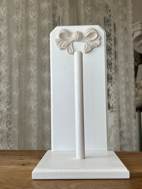 Porta Scottex in Legno Artigianale con Fiocco - Completamente realizzato a mano