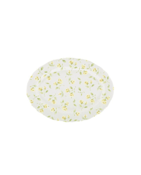 OVAL CERAMIC TRAY "FLORET FULL YELLOW"