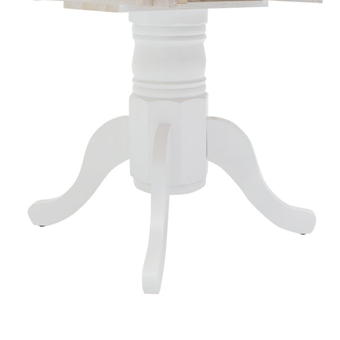 Tavolo Allungabile Rotondo Lars in Legno e MDF Bianco-Naturale Ø100 cm (+38 cm) – Tavolo da Pranzo Elegante e Funzionale