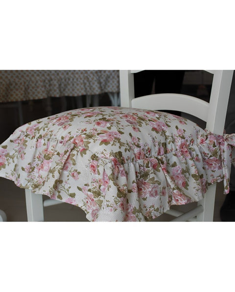 Pink and green flowers chair cover