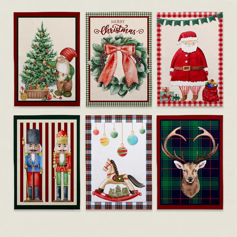 Strofinaccio Natalizio Digitale Holiday 50x70 cm in Cotone – 6 Varianti