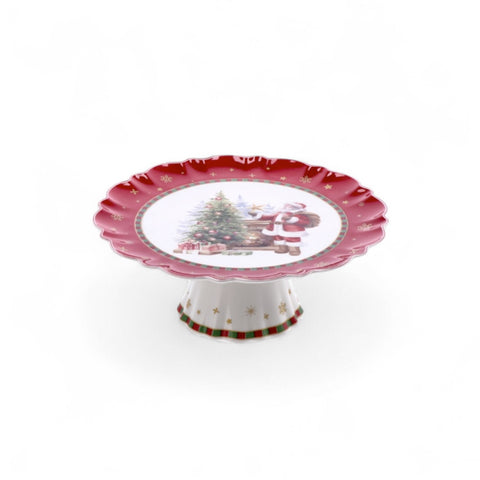 Alzata Natalizia in Porcellana con Babbo Natale – Diam. 21 cm