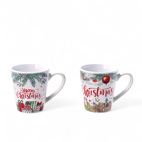 Tazza in Ceramica Natalizia Merry Christmas 320 ml – 2 Decori