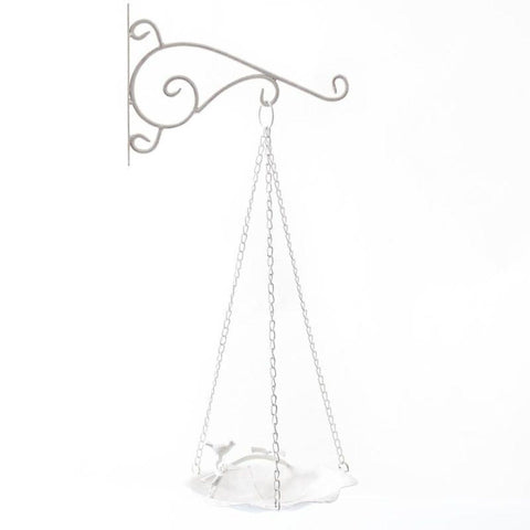 Portavaso Pensile in Metallo Bianco Shabby Chic - 38x27x86 cm