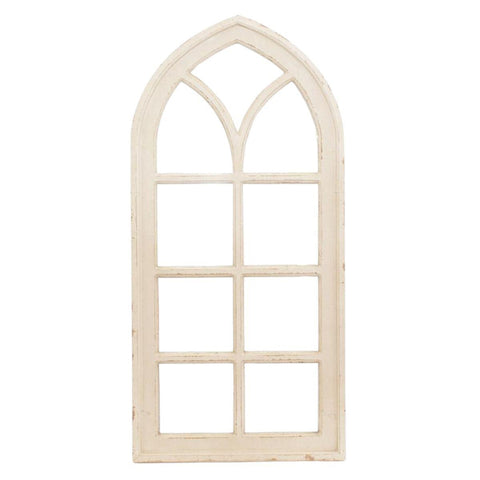 Specchio a Finestra in Legno di Abete Shabby Chic - 48x100h cm