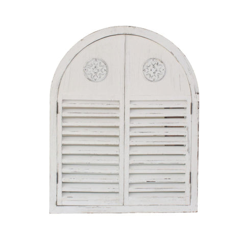 Specchio a Finestra ad Arco in Legno di Abete - 60x75 cm