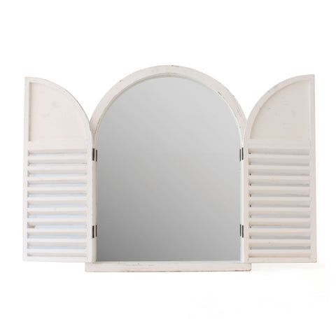 Specchio a Finestra ad Arco in Legno di Abete - 60x75 cm