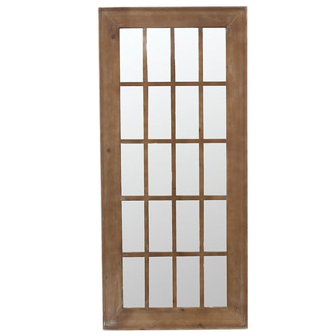 Specchio a Finestra in Legno di Abete Shabby Chic - 80x2x176 cm
