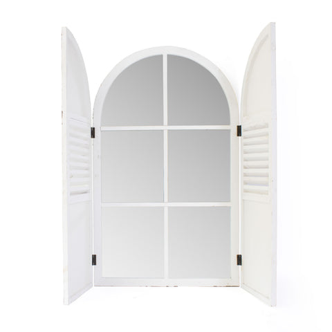 Specchio a Finestra ad Arco in Legno di Abete - 60x99 cm