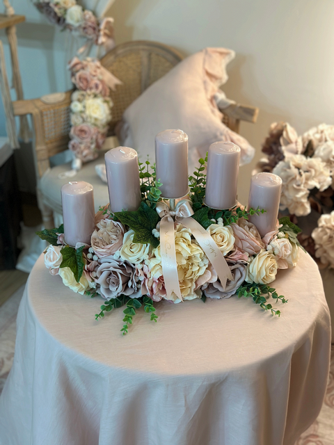 Centrotavola Imperiale Queen con 5 Candele – Mata Creazioni