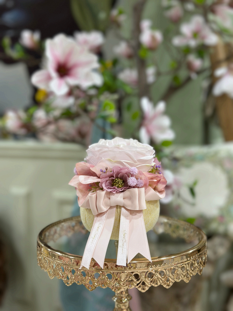 Pouf New Basic – Decorazione Floreale Artigianale in Tessuto