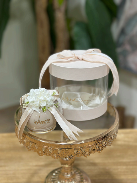 Campanella in Ceramica Decorata con Fiori e Scritta con Box Coordinato | Mata Creazioni