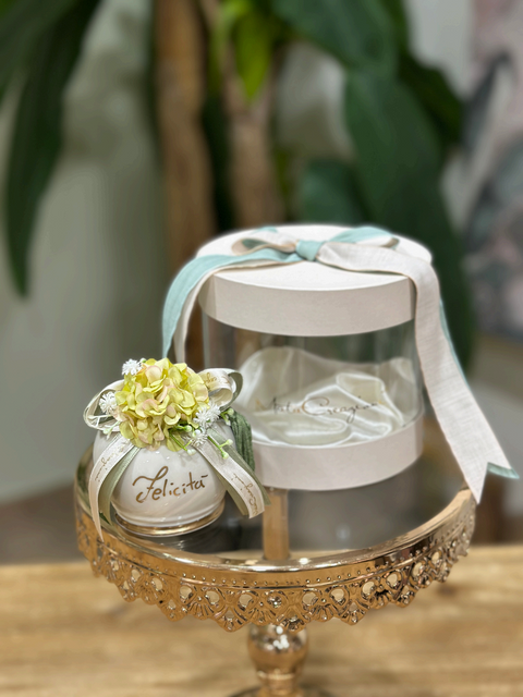 Campanella in Ceramica Decorata con Fiori e Scritta con Box Coordinato | Mata Creazioni