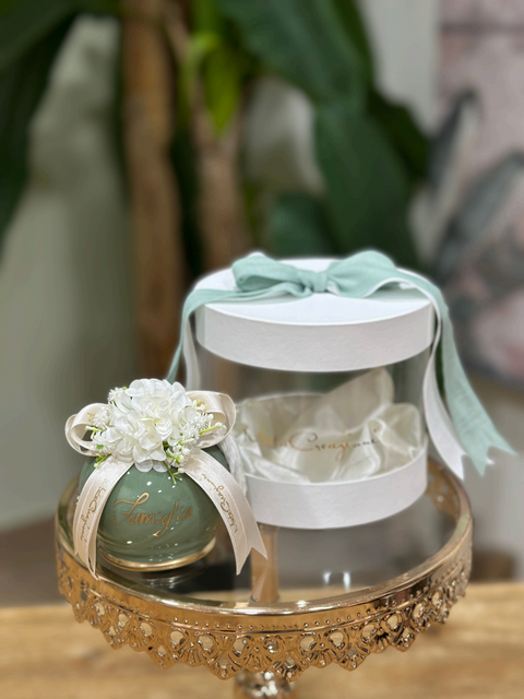 Campanella in Ceramica Decorata con Fiori e Scritta con Box Coordinato | Mata Creazioni