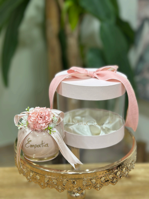 Campanella in Ceramica Decorata con Fiori e Scritta con Box Coordinato | Mata Creazioni