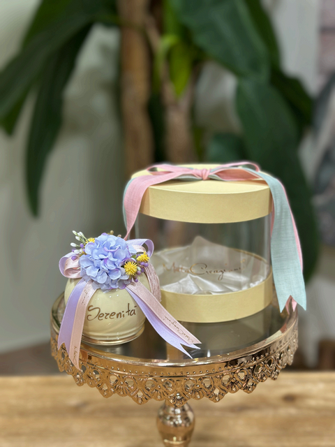 Campanella in Ceramica Decorata con Fiori e Scritta con Box Coordinato | Mata Creazioni