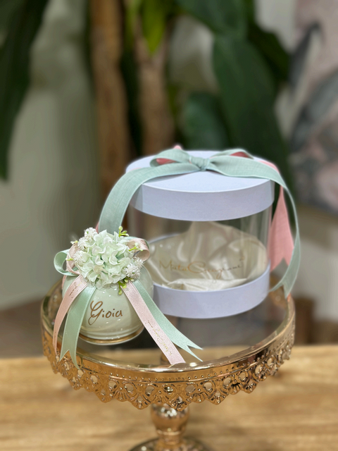 Campanella in Ceramica Decorata con Fiori e Scritta con Box Coordinato | Mata Creazioni