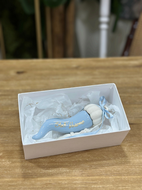 Corno “Matto” in Ceramica Artigianale da Appoggio con Custodia – MataCreazioni