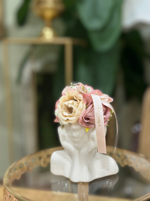 Mezzo Busto in Ceramica con Decorazione Floreale “Sogno Fiorito” - Mata Creazioni