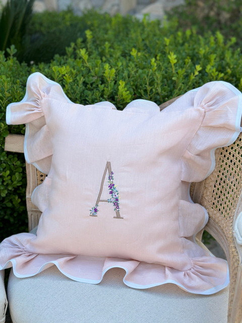 Cuscino "AMORE" in Puro Lino Artigianale - Mata Creazioni