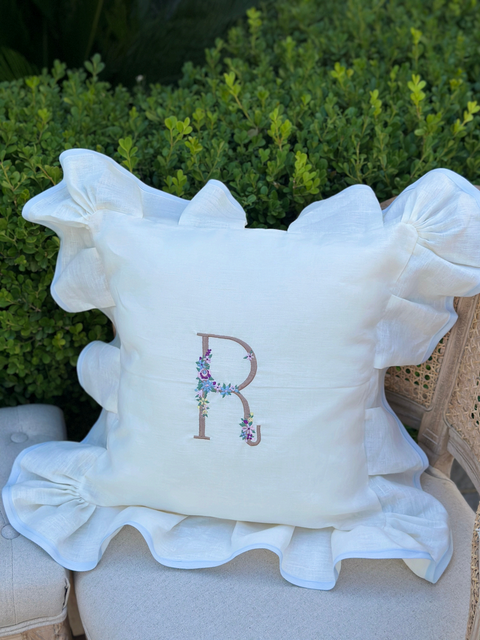 Cuscino "AMORE" in Puro Lino Artigianale - Mata Creazioni