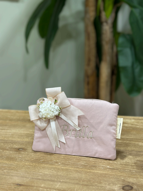 Pochette in Cotone con Ricamo Personalizzato e Frasi - Mata Creazioni