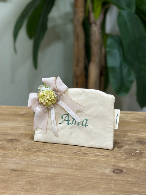 Pochette in Cotone con Ricamo Personalizzato e Frasi - Mata Creazioni
