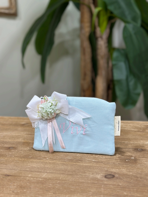 Pochette in Cotone con Ricamo Personalizzato e Frasi - Mata Creazioni
