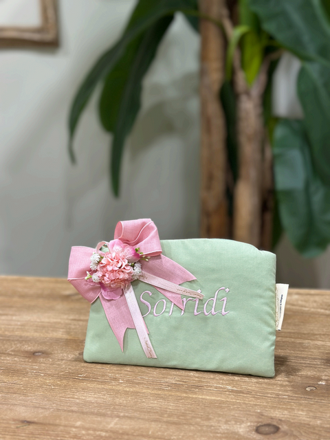 Pochette in Cotone con Ricamo Personalizzato e Frasi - Mata Creazioni