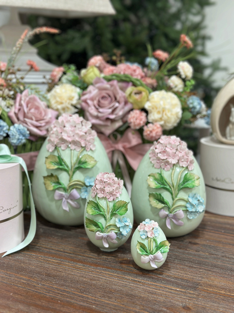 Uova Ortensia in Ceramica Artigianale - Mata Creazioni