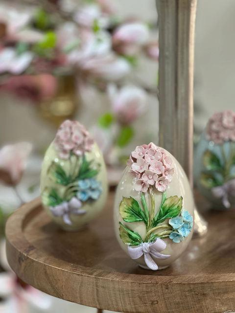 Uova Ortensia in Ceramica Artigianale - Mata Creazioni