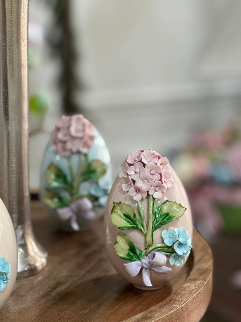 Uova Ortensia in Ceramica Artigianale - Mata Creazioni