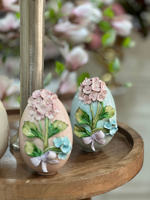 Uova Ortensia in Ceramica Artigianale - Mata Creazioni