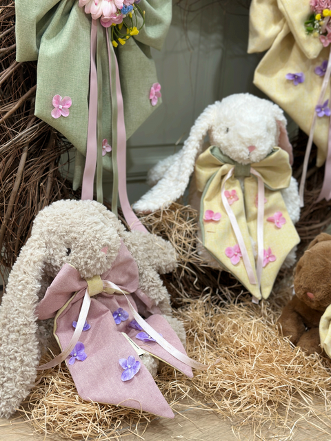 Bunny Petaloso con Fiocco Bicolor - Mata Creazioni