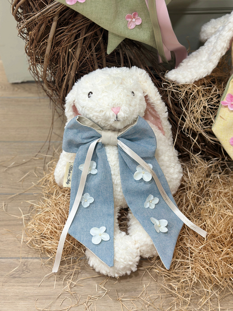 Bunny Petaloso con Fiocco Bicolor - Mata Creazioni