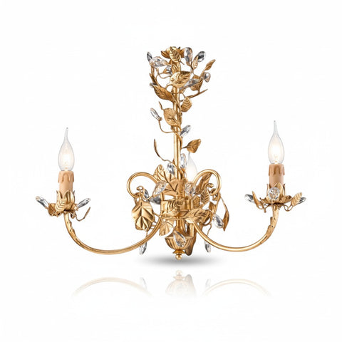 Lampadario Shabby Chic "Fogliame d'Oro" - LS 168/3 C - ø 60 h 50