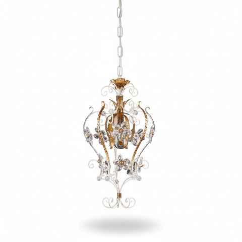 Lampadario Shabby Chic "Lanterna di Cristallo" - ING 159/C - ø 35 H 49