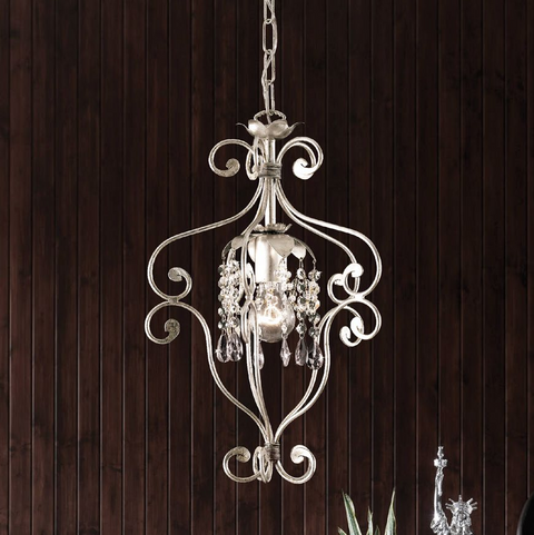 Lampadario Shabby Chic "Goccia d'Argento" - ING 146 - ø 30 H 44