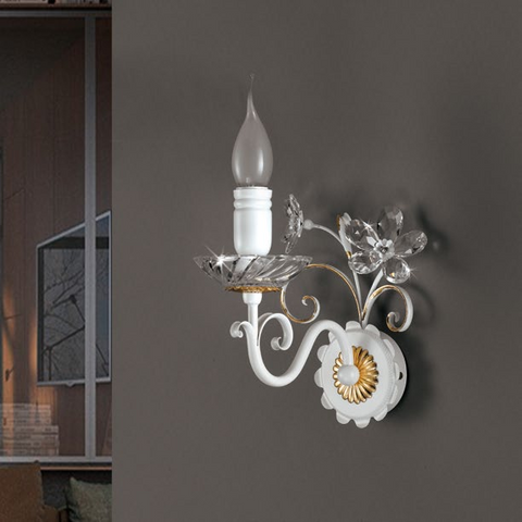 Applique Shabby Chic "Petalo di Luce" - AP 165/1C - ø 16 H 22