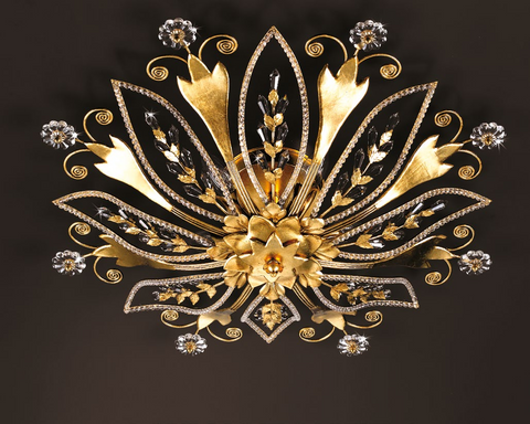 Plafoniera Shabby Chic "Loto Dorato" - PL 153/70 - ø 70