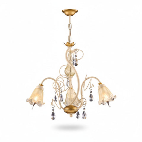 Lampadario Shabby Chic "Sinfonia di Gigli" - LS 156/3 - ø 58 H 50