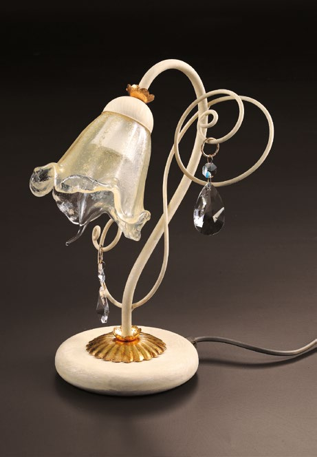 Abat-jour Shabby Chic "Giglio di Luce" - LP 156 - ø 20 H 30