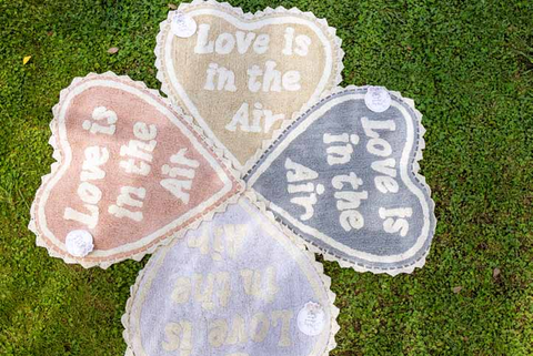 Tappeto Sagomato Love is in the Air - 60x65 cm (cipria, grigio, beige, perla)