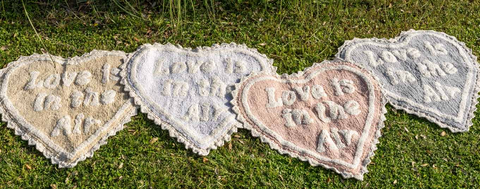 Tappeto Sagomato Love is in the Air - 60x65 cm (cipria, grigio, beige, perla)